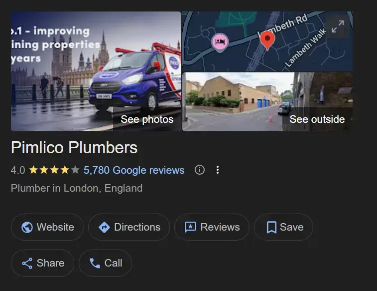 SEO For Plumbers 4 Pimlico Plumbers